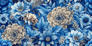 Bold Accent Designs Blue Floral Symphony