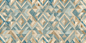 Bold Accent Designs Blue Geometric Fusion