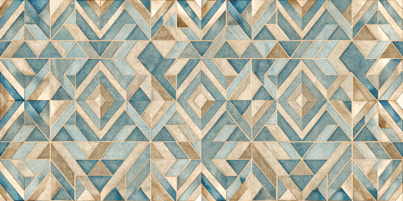 Bold Accent Designs Blue Geometric Fusion