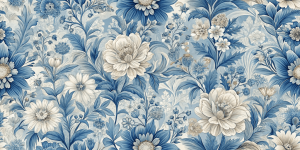 Classic and Timeless Patterns Blue Flourish Blossom