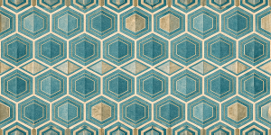 Geometric and Abstract Patterns Aqua Hexagon Harmony