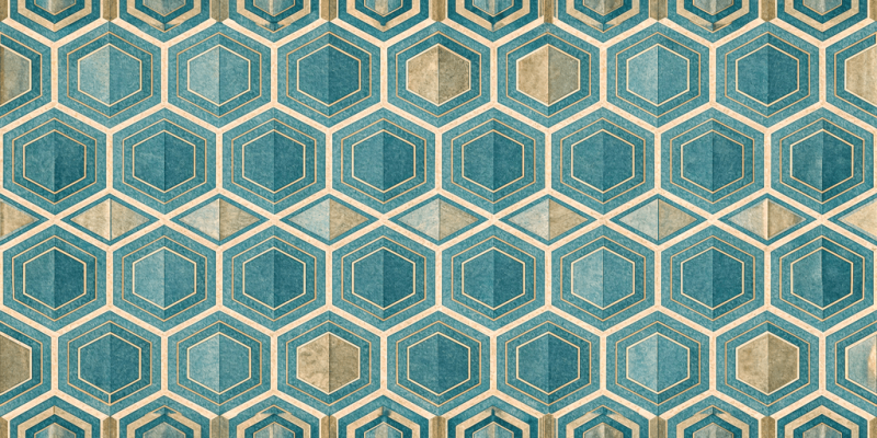 Geometric and Abstract Patterns Aqua Hexagon Harmony