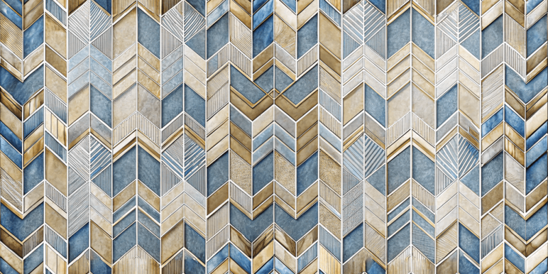 Geometric and Abstract Patterns Azure Chevron Harmony