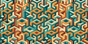 Geometric and Abstract Patterns Cubist Maze