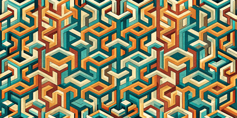 Geometric and Abstract Patterns Cubist Maze
