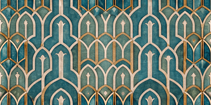 Geometric and Abstract Patterns Emerald Arches