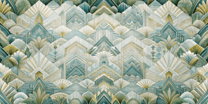 Geometric and Abstract Patterns Emerald Art Deco