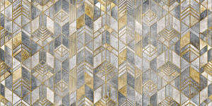 Geometric and Abstract Patterns Gilded Geometric Maze