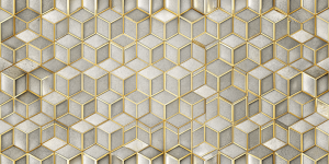 Geometric and Abstract Patterns Golden Cube Harmony
