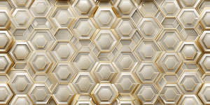 Geometric and Abstract Patterns Golden Hexadepth