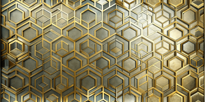 Geometric and Abstract Patterns Golden Hexagon Harmony