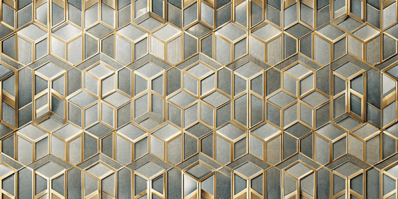 Geometric and Abstract Patterns Golden Prism
