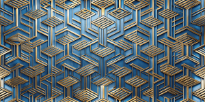 Geometric and Abstract Patterns Modern Gold Maze