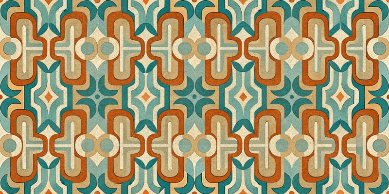 Geometric and Abstract Patterns Retro Cascade