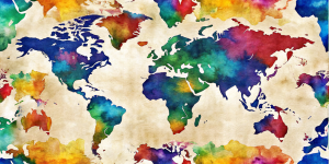 Retro Designs Vibrant World Map
