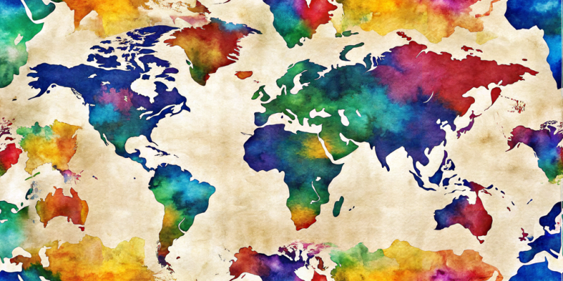 Retro Designs Vibrant World Map