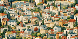 Retro Designs Vintage Tuscan Village