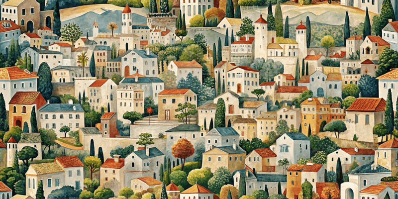 Retro Designs Vintage Tuscan Village