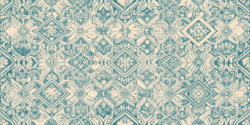 Geometric and Abstract Patterns Ornate Azure